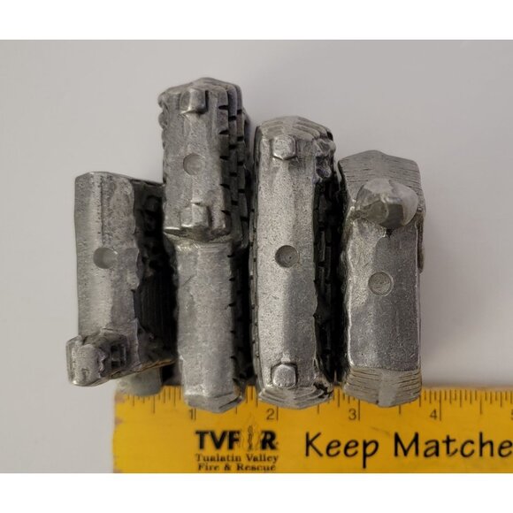 Vintage Pewter Double-Sided Christmas Village Candle Holders – Reversible Holida - Picture 5 of 5